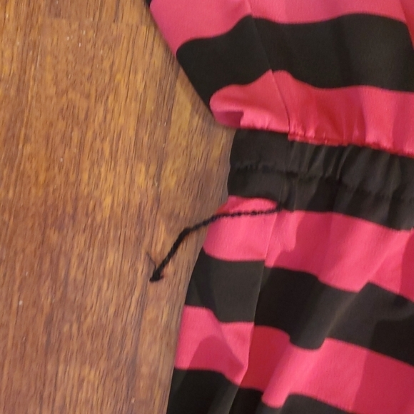 Fever Dress Womens Size XL Sleeveless Slit Stripped Maxi Pink Black - Picture 7 of 11